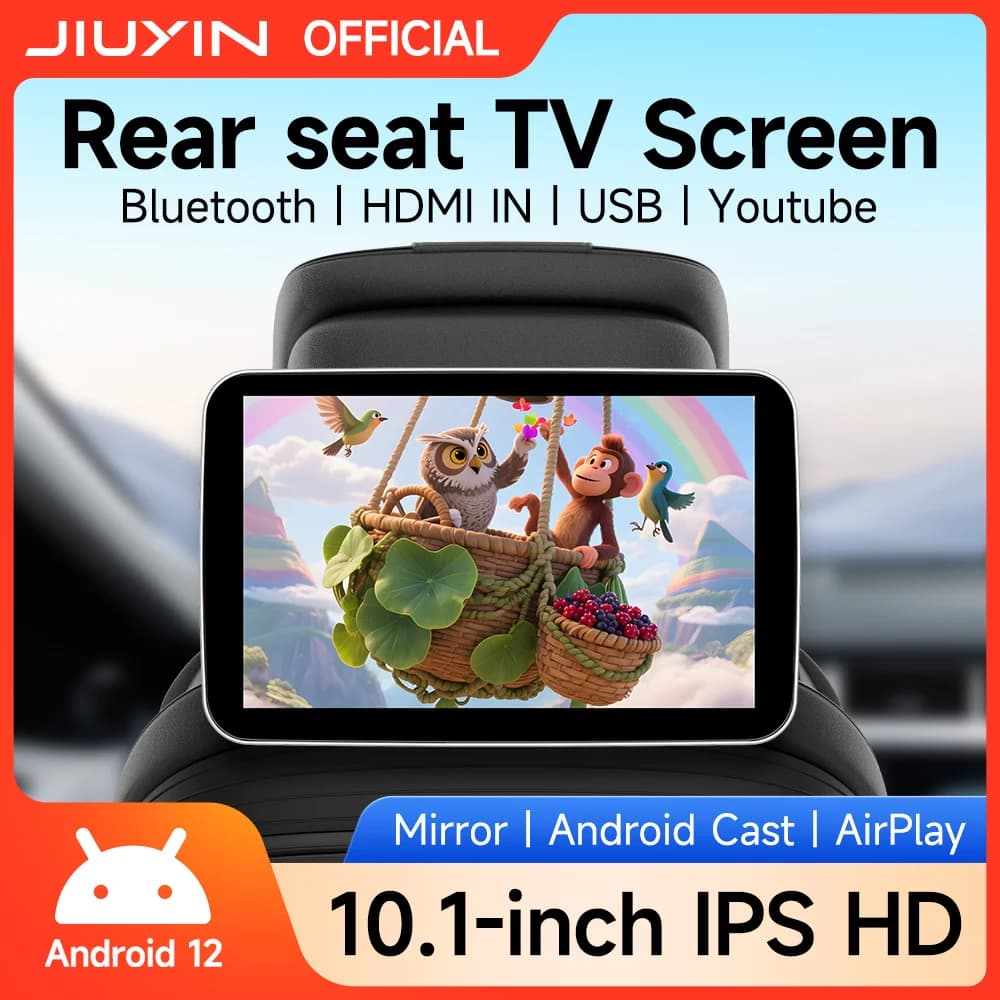 JIUYIN 11.6 Inch Android 12 Tablet Screen For Car Seat Poster Poggiatesta Monitor IPS Display Video Music Bluetooth HDMI USB