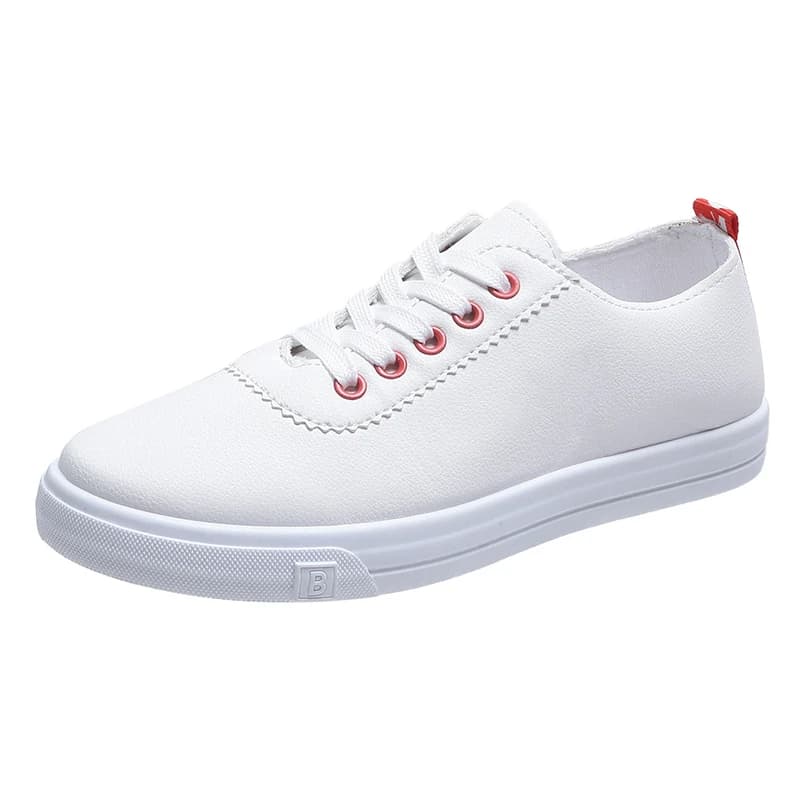2026 New Women's Spring Summer Lace-up Design Casual Non-slip Sports Shoes Versatile Soft-soled Running Comfortable White Shoes