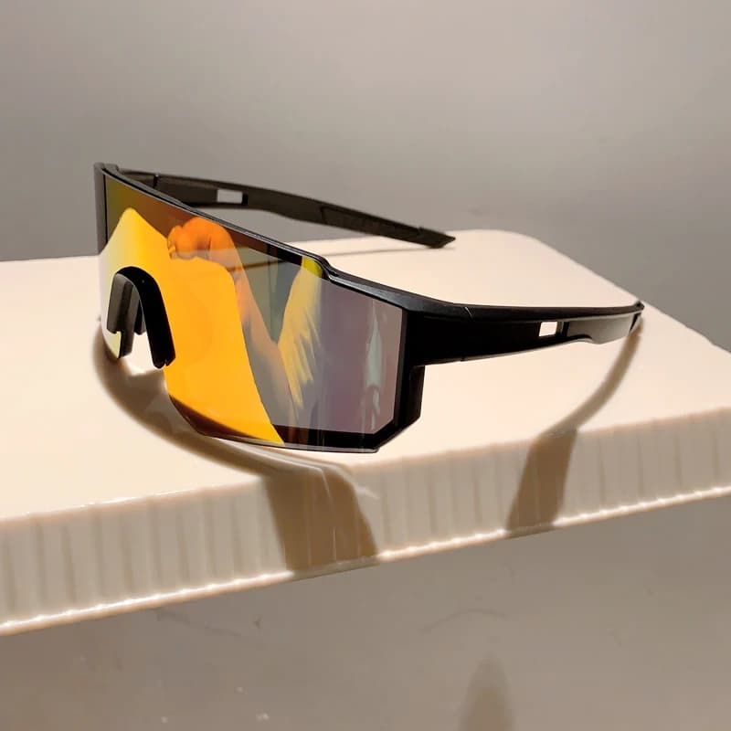 KAMMPT Occhiali da sole da donna a specchio alla moda Occhiali da sole ultraleggeri di marca Origin da uomo Occhiali da sole oversize neri per escursioni in bicicletta