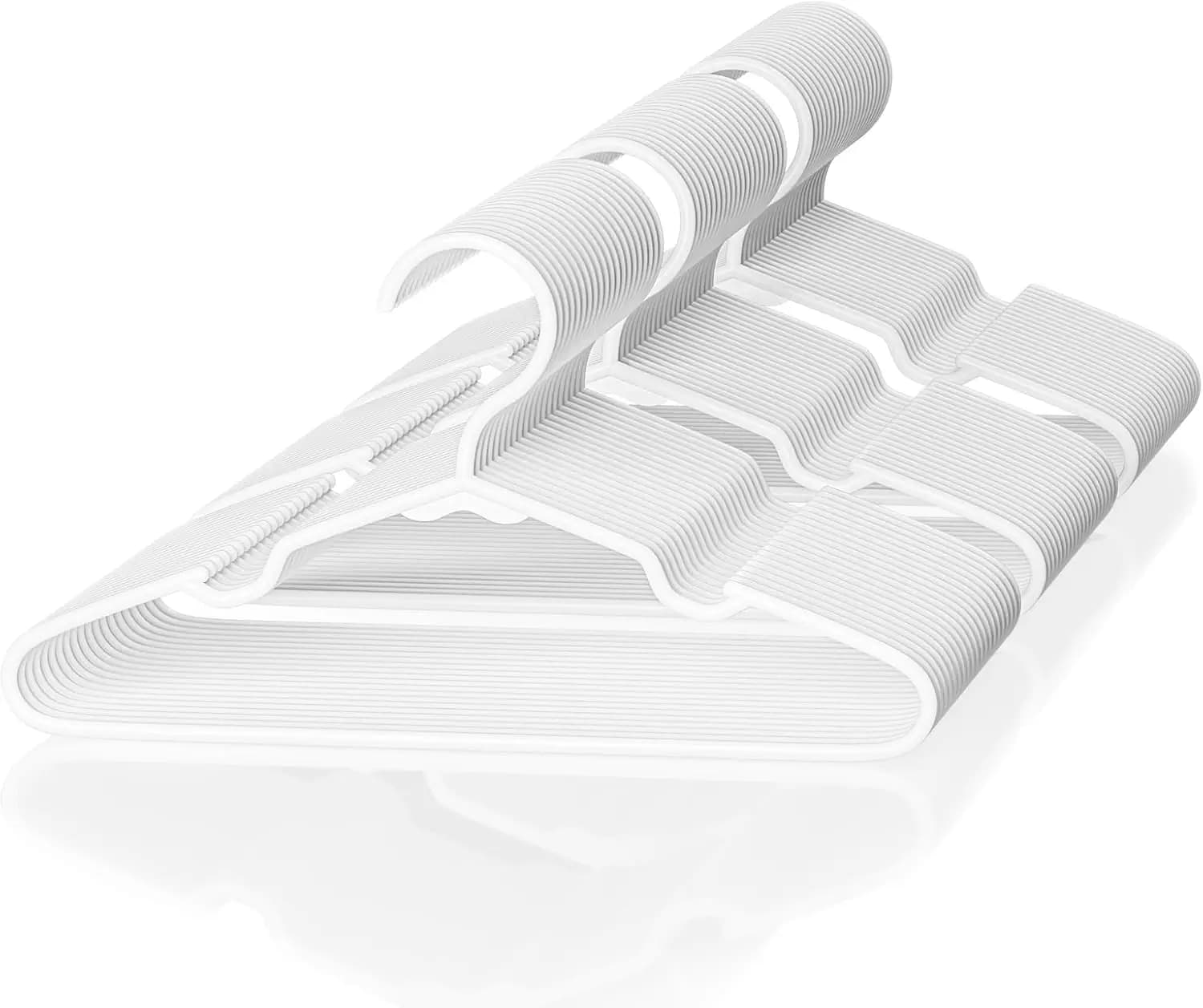Pack of 60 Big Hooks in Plastic for Newborn and Children's Dresses, Durable and Space Saving