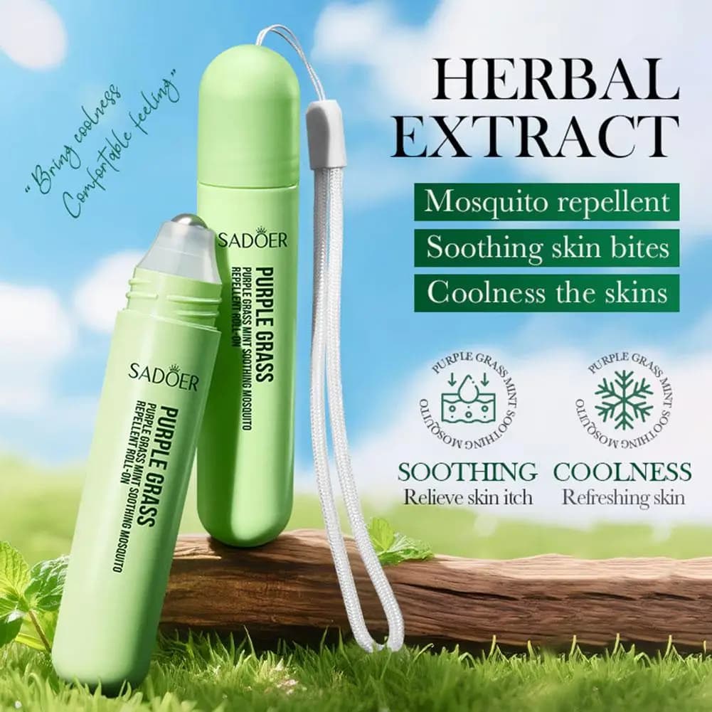 Portable Purple Grass Mint Mosquito Repellent Cream Outdoor Anti-Itch Soothing Long Lasting Protection Against Mosquito Bites