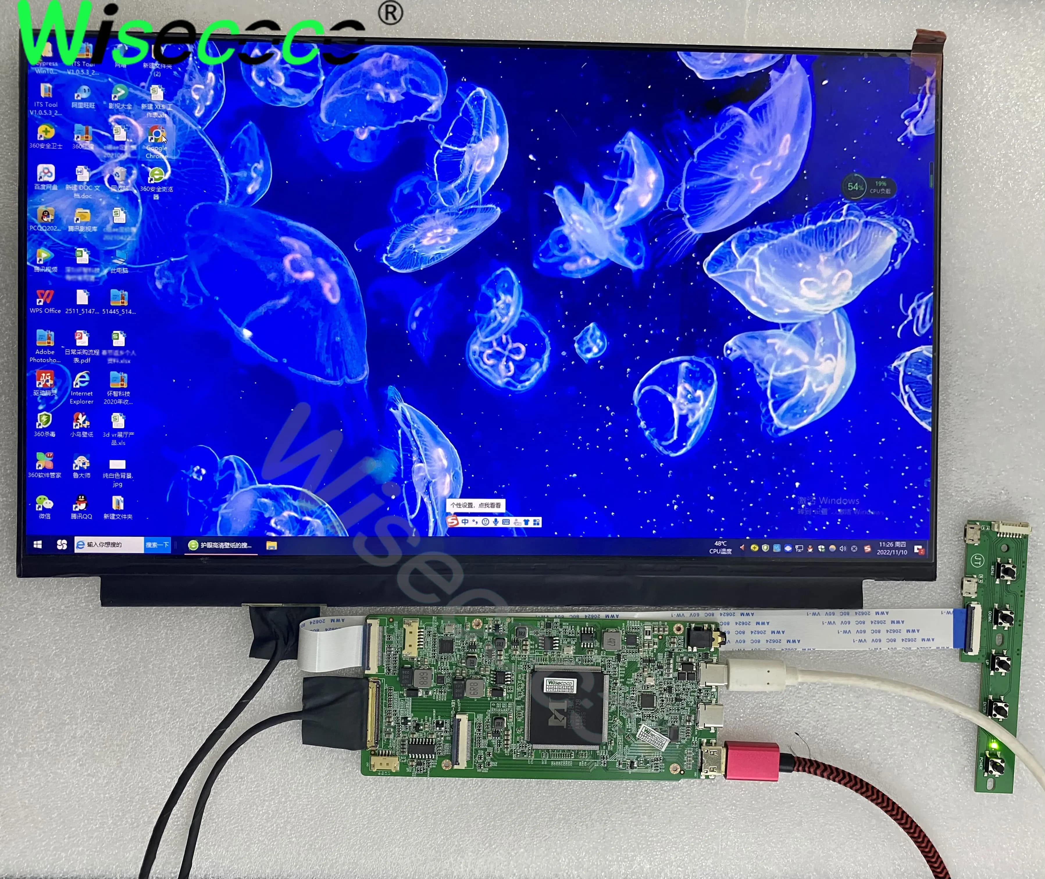 Wisecoco 4K 15.6 Inch LCD Display 3840x2160 Touch Screen Laptop Panel Game Raspberry Pi Card Driver Type C