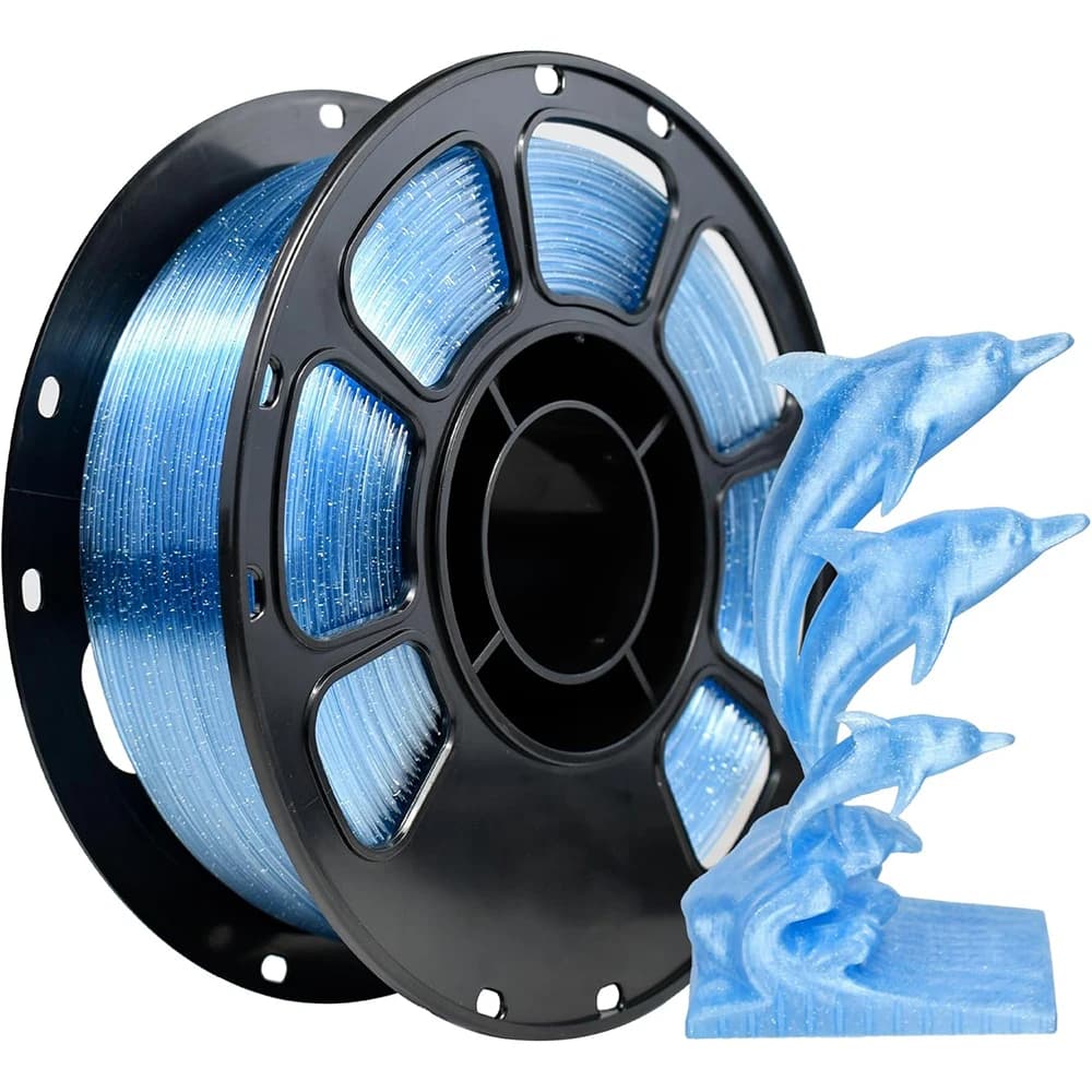 Filamento PLA PETG Cristallo Blu Scintillante per Stampante 3D 1.75mm Materiale PETG Cristallo Blu Scintillante per Stampante 3D 250g 500g 1Kg