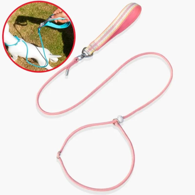 Guinzaglio per cani Guinzagli a catena P per cani che camminano Guinzaglio per cani regolabile Guinzaglio per cani a catena P in nylon Guinzagli per addestramento per cuccioli Corda da 150 cm Cuccioli di animali domestici