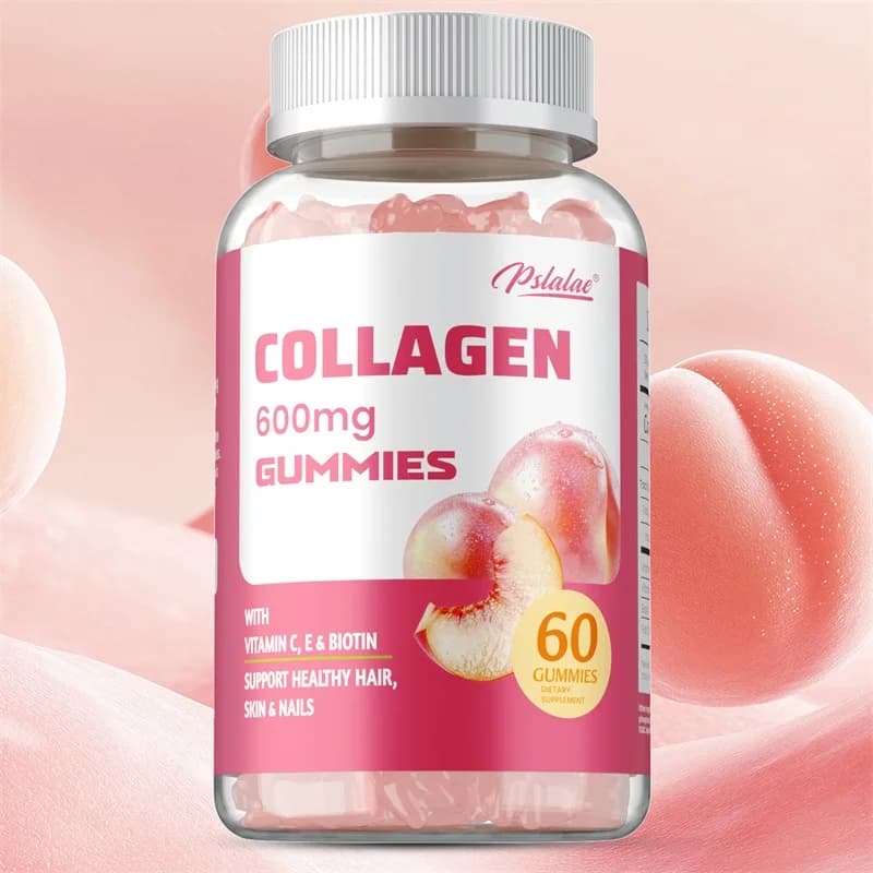 Collagen Gummies 600mg - Hydrolyzed Collagen Peptides Supplement with Vitamin C, Zinc and Biotin to Help Maintain a Healthy Skin