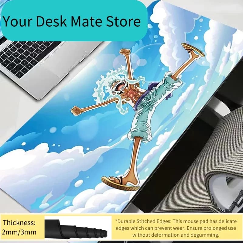 Tappetino da Scrivania Esteso One Piece Monkey D. Luffy Gear 5 Nika, Antiscivolo e Antimacchia, Tappetino per Mouse da Gaming