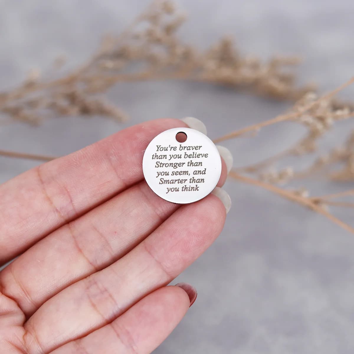 3Pcs/lot You're Brave Than You Believe Stronger Than You Seem,And Smarter Than You Think Laser Engraved Charm For Jewelry Diy