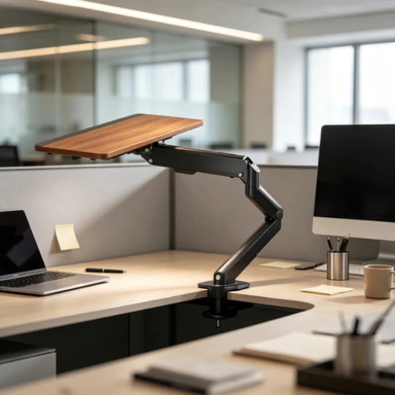 DIY Rotatable Keyboard Stand Telescopic Adjustable Clamp‑on Keyboard Tray Industrial Monitor Support Desktop Hardware Fitting