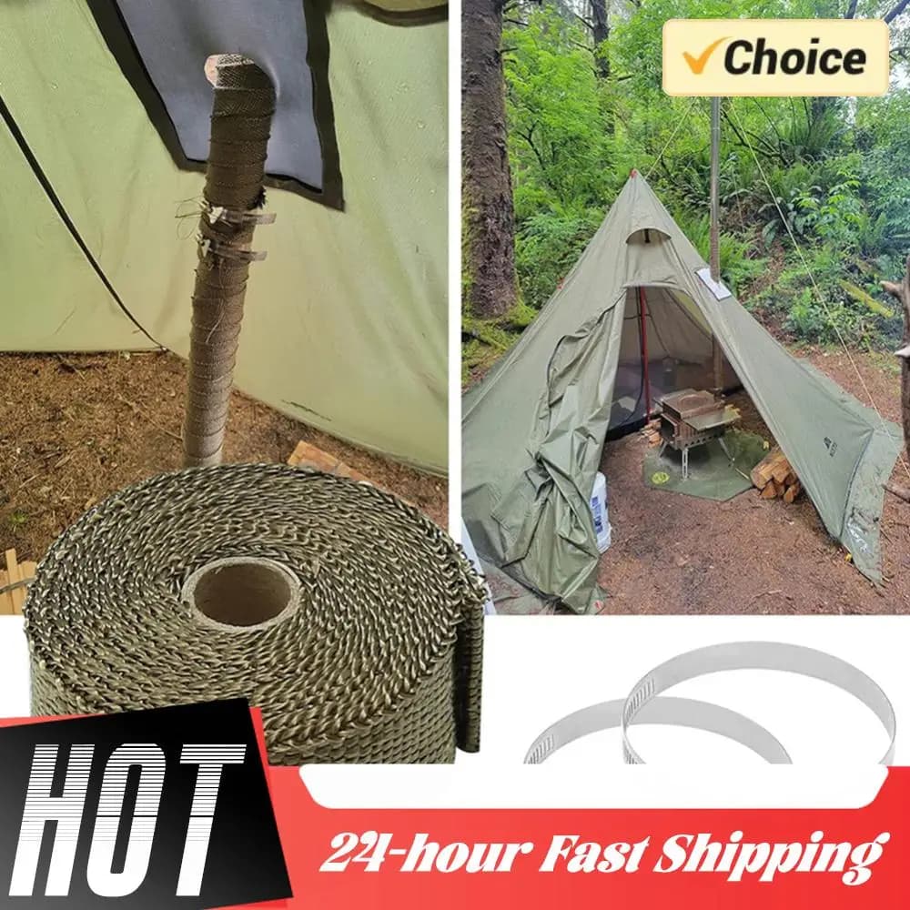 Fa-da-Te Fire Retardant Tape for Tent Stove, Thermal Insulation, Fireplace Protection and Shoe Tube