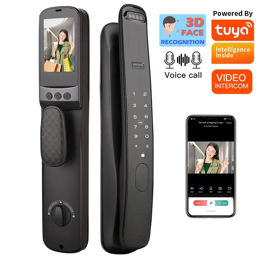 TUYA Wifi Prezzo competitivo Riconoscimento facciale 3D Smart Lock Videocitofono Serrature elettroniche automatiche