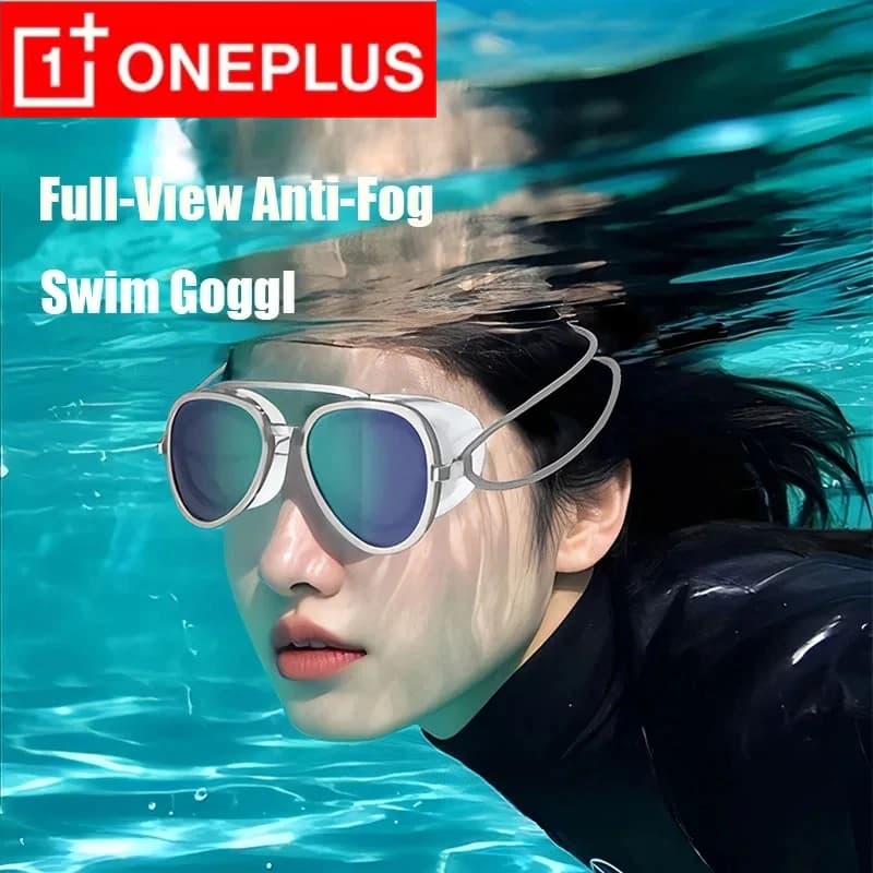 ONEPLUS Smart Swim Glasses Adjustable Anti-Fog HD Swimwear Sunglasses Full View Loss-proof Glasses for Men Woman