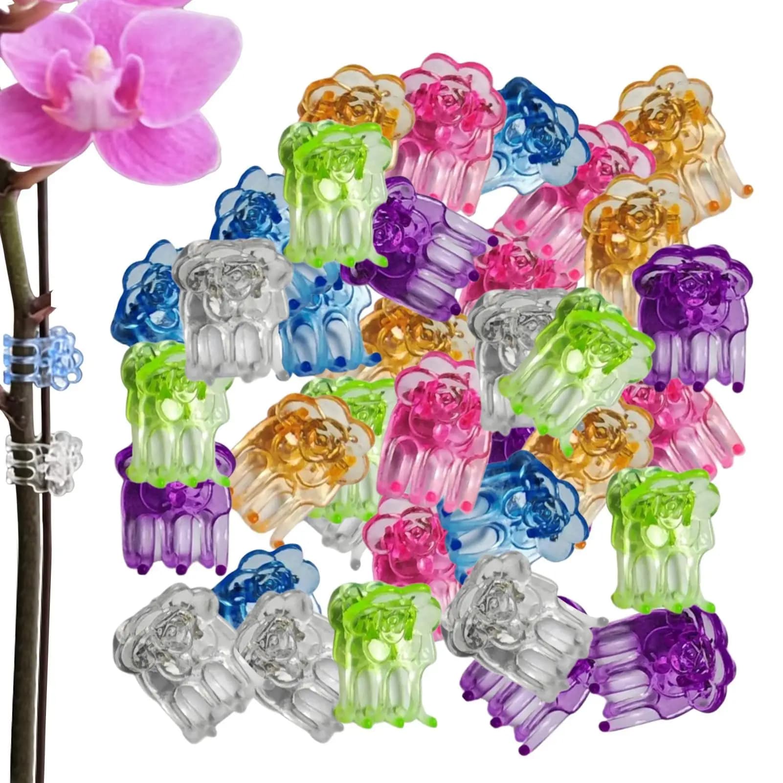 Orchid Clips 60 Pieces Butterfly Flower Vine Support Clamps Greenhouse Balcony Patio Backyard Outdoor Flower Pot Plant