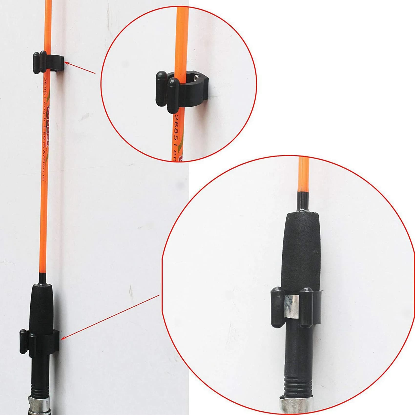 HOES-40 Pezzi Clip per il Trasporto di Canne da Pesca, Supporto per Canne da Pesca, 2 Stili e 10 Pezzi per Stile