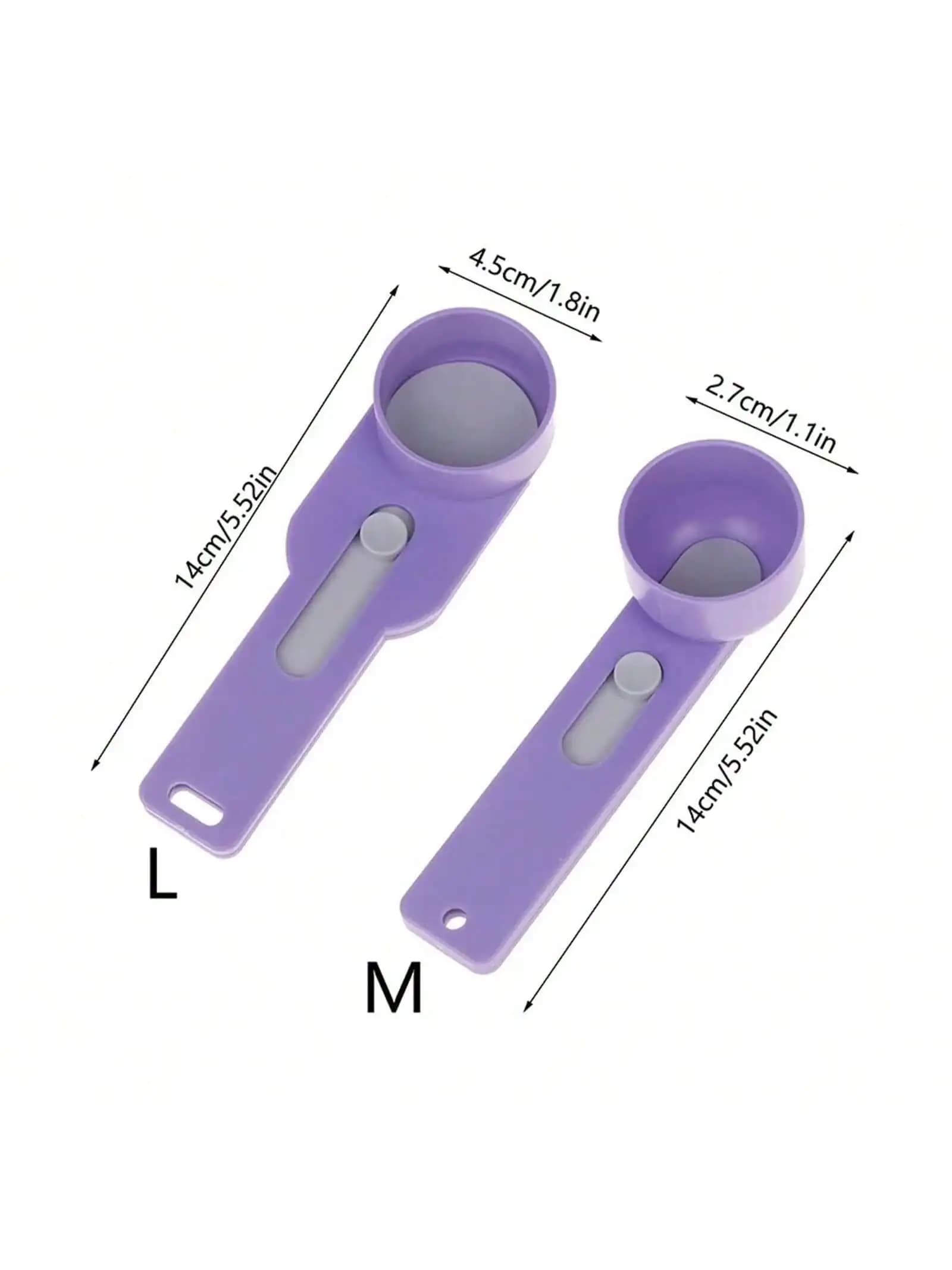 Adjustable sliding door, perfect for powdered protein, powdered milk and flour, easy to measure and control, portable kitchen shovel, 1 piece