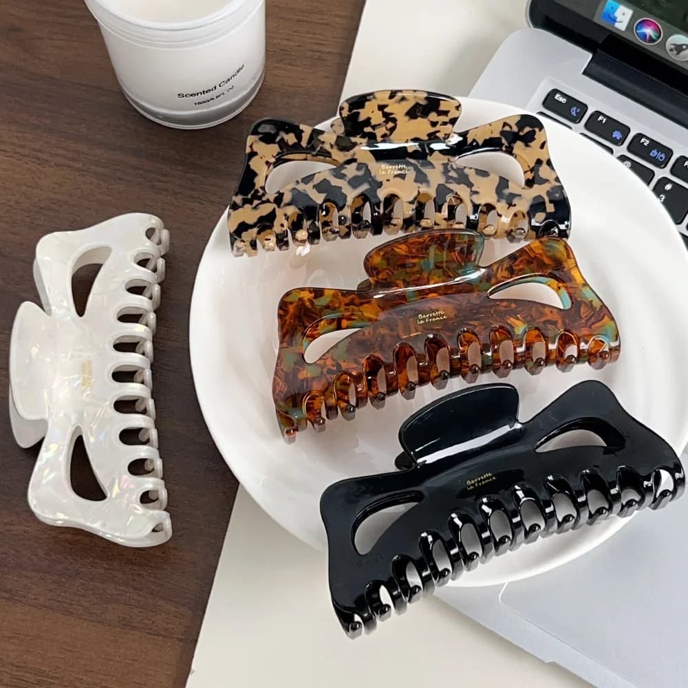 Fermagli per capelli vintage Artigli per capelli grandi Fermaglio per capelli con stampa leopardata Forcina per capelli elegante Accessori per artigli per capelli di classe per le donne 2025