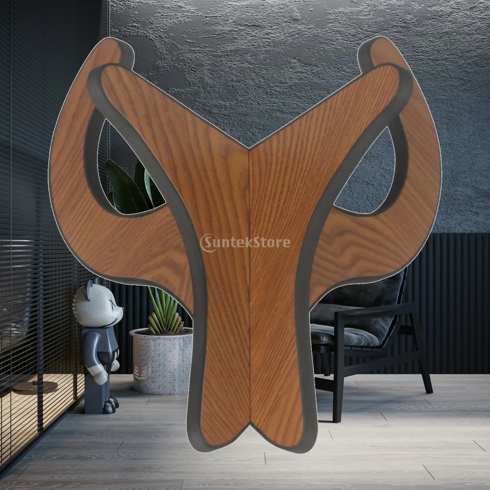 Wood Ukulele Display Stand with Cushioned Arms Foldable Guitar Rack for Home Practice Room Storage Holder