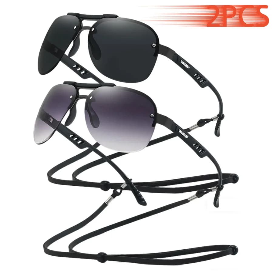 Sunglasses with 2-piece foam lenses with unisex fashion chain for mountaineering fishing - Protective glasses for outdoor sports
