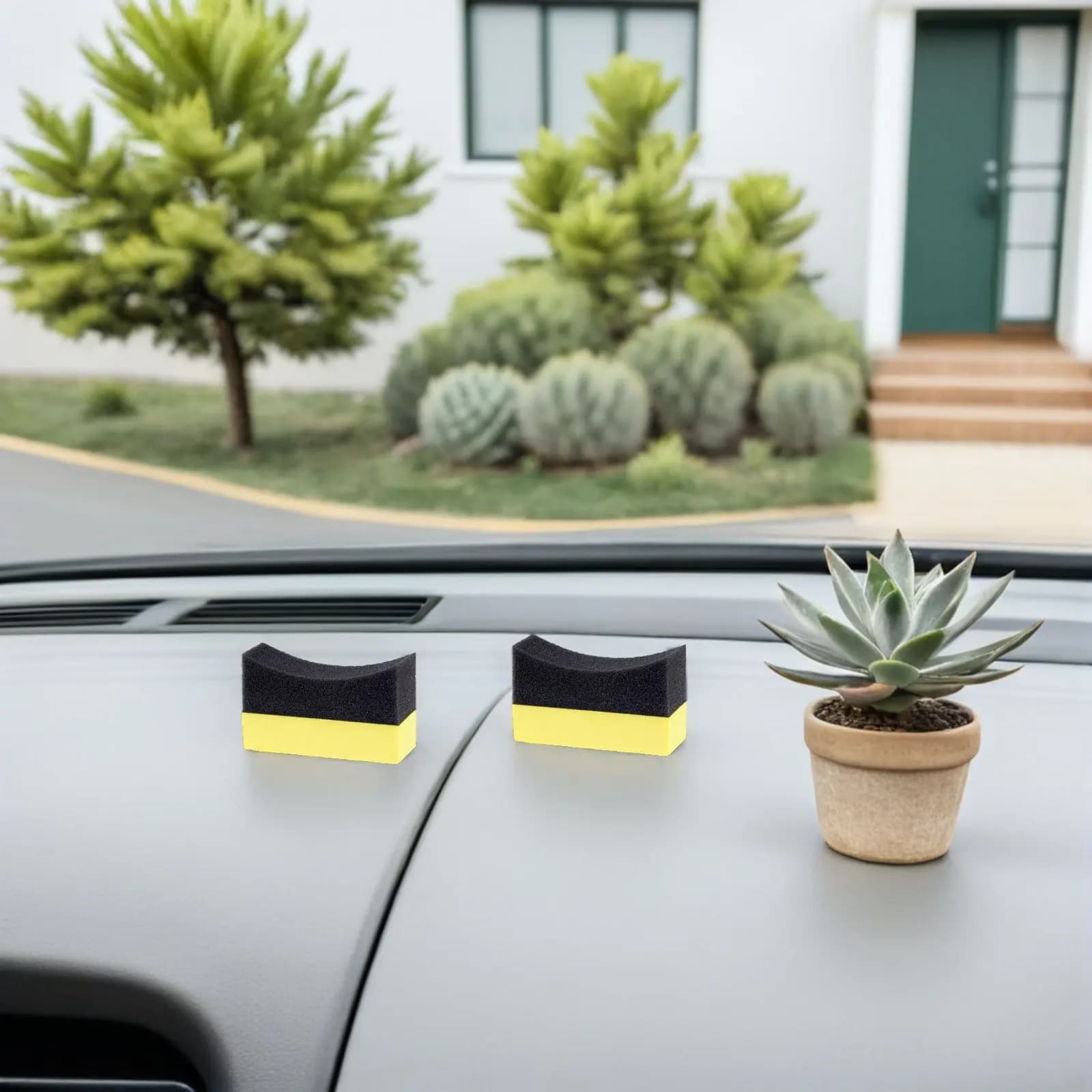 10 Pezzi Spugne Morbide per Pulizia Auto, Tamponi Applicatori in PE per Lucidatura Pneumatici, Cera e Lucidatura Auto