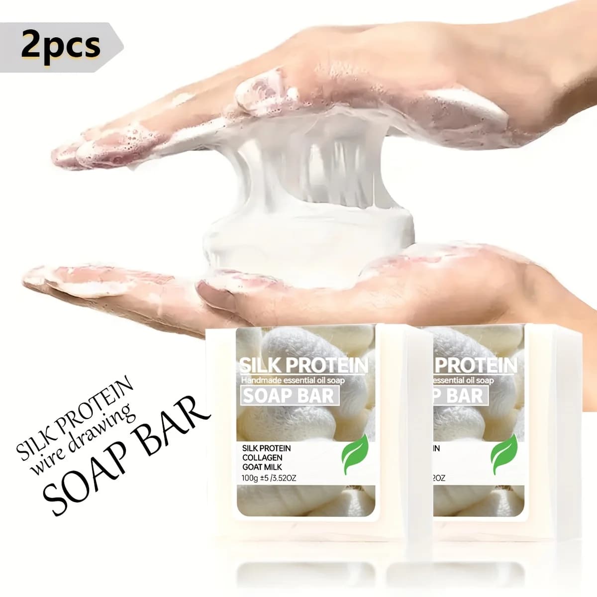 2 pieces/silver protein design soap goat milk soap moisturizing collagen soap