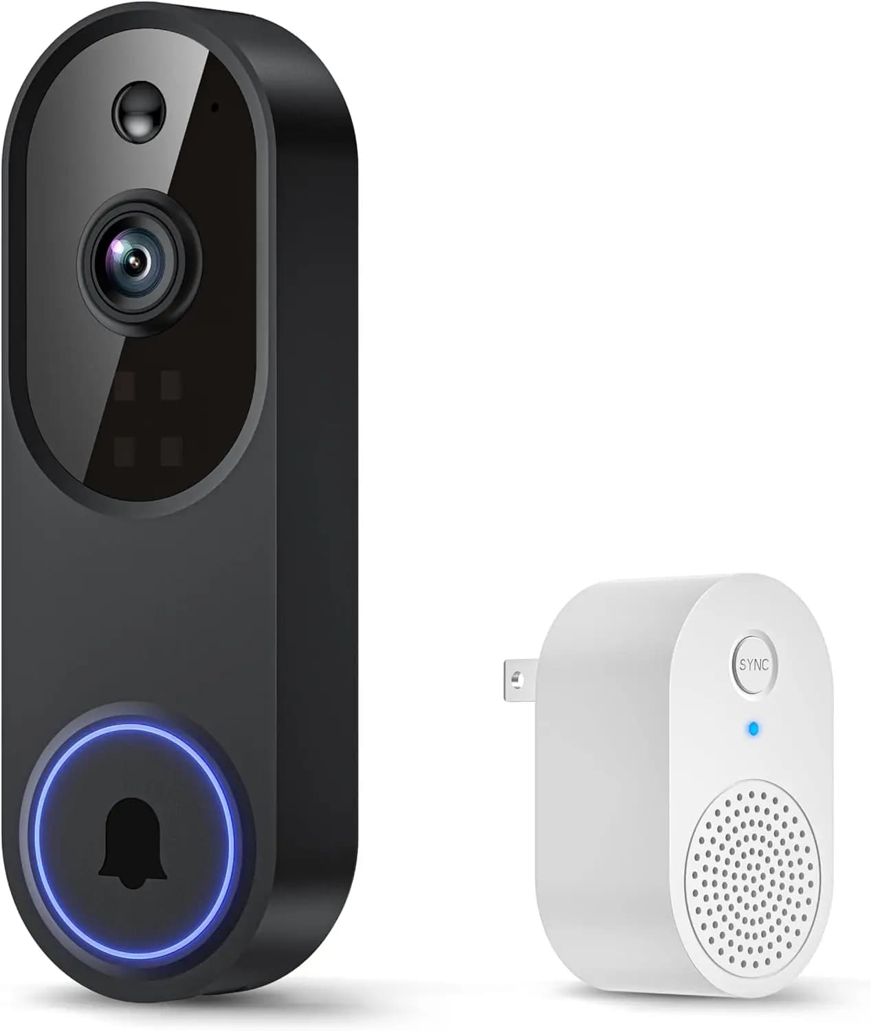 Campanello Video Intelligente con Rilevamento del Movimento AI, Visione Notturna, Archiviazione Cloud, Audio Bidirezionale, Alimentato a Batteria