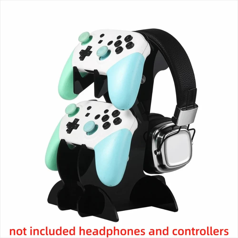 Supporto per Controller di Gioco a Doppio Strato, Organizzatore da Scrivania in Acrilico Robusto, Supporto per Cuffie per PS5/PS4/Xbox/Switch
