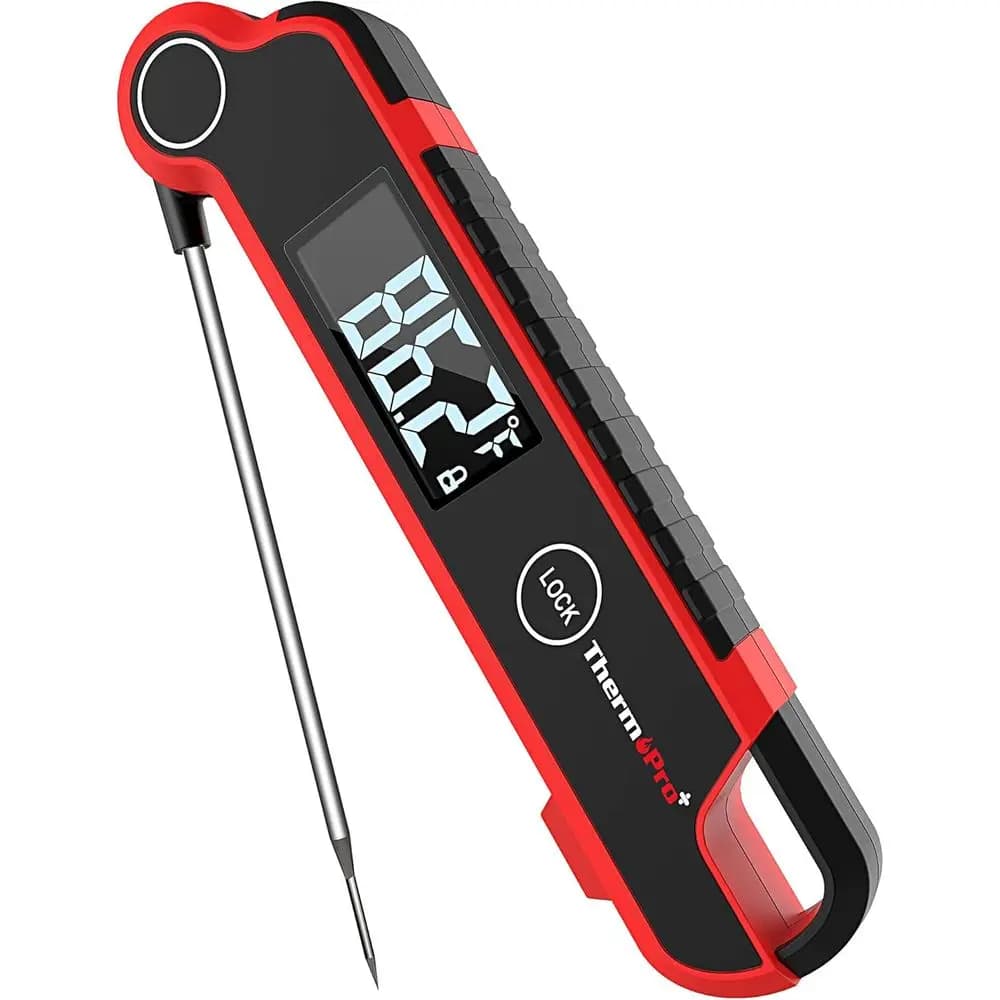 Digital Thermometer for Reading Meat Instant, Kitchen Thermometer with Large LCD Display Auto-Rotating, Water Thermometer Waterproof