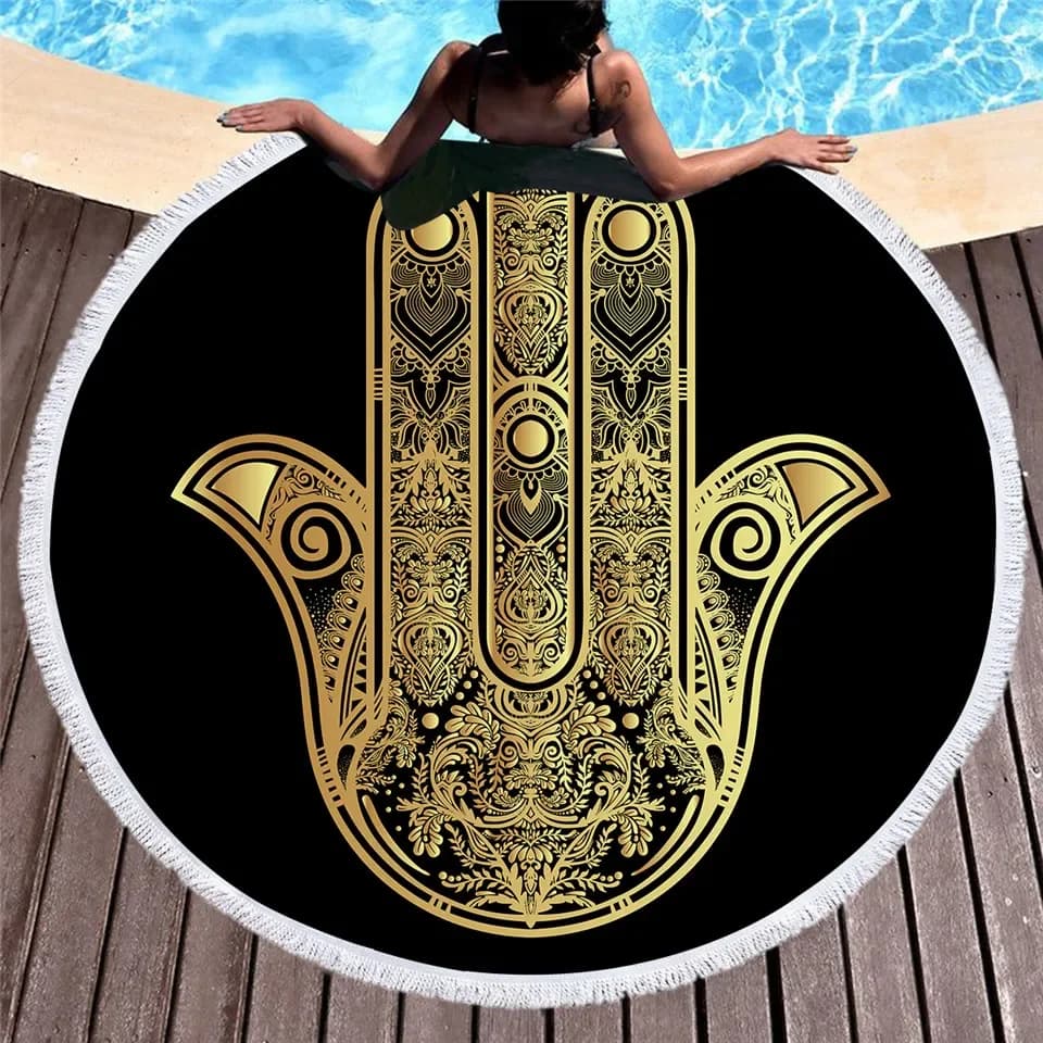 Outdoor beach towel with tassel Yoga towel 3D Print 3D wall towel Round wall towel Beach towel Swim towel