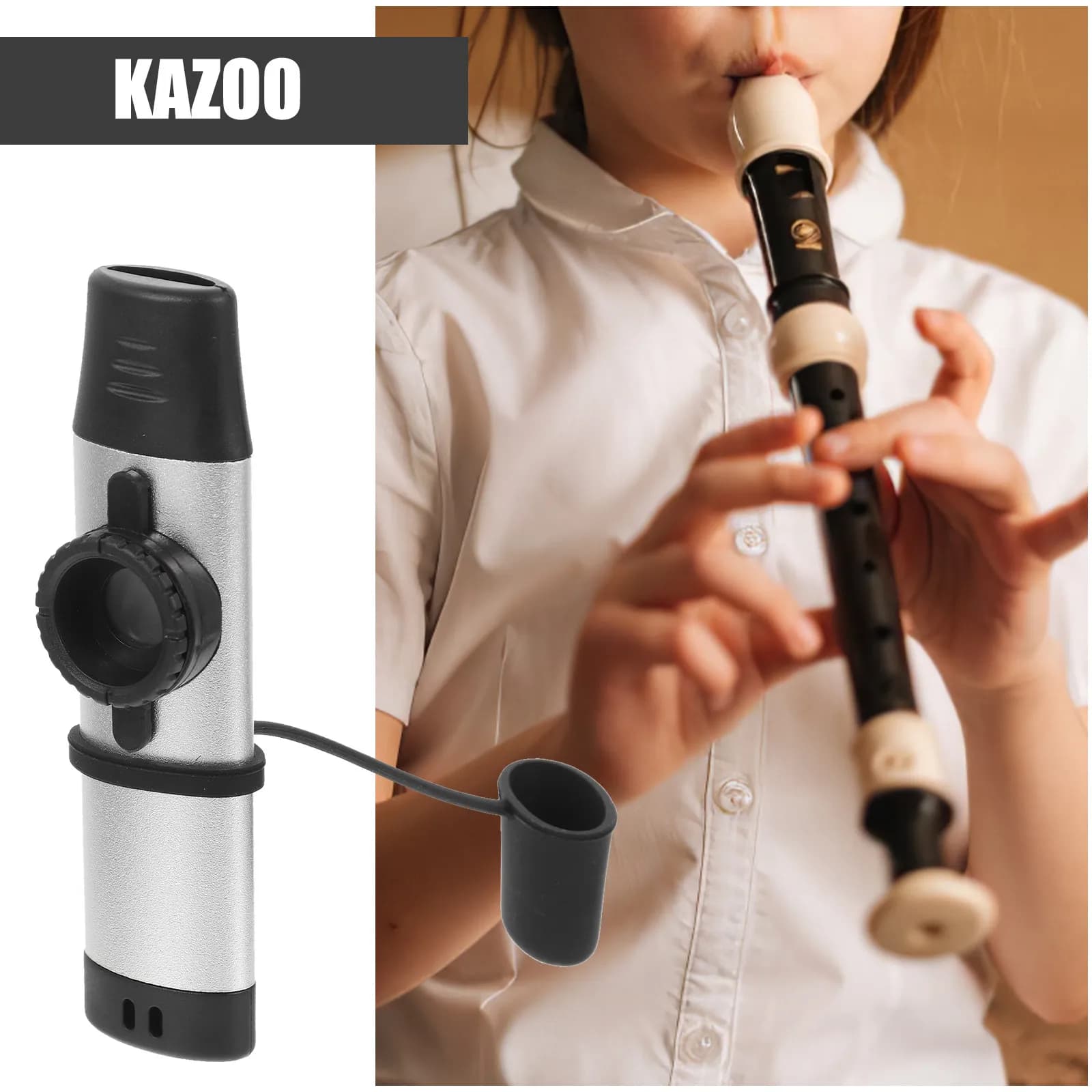 1 set di kazoo in metallo per prestazioni professionali, strumento musicale portatile, partner per chitarra e ukulele, leggero e resistente, per bambini e adulti