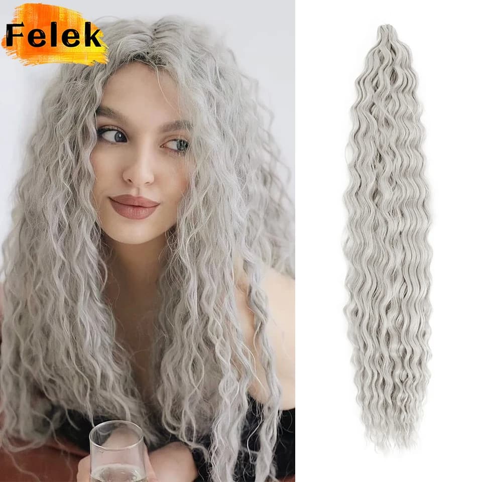 22 Inch Curly Braiding Hair Extensions Synthetic Ariel Curls Crochet Braids Extensions Ombre Burgundy Water Wave Twist Afro Hair