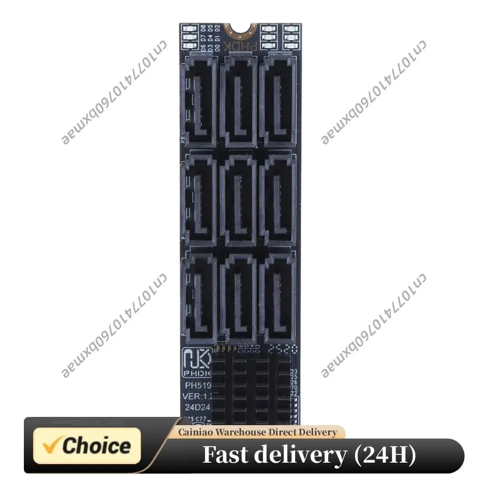 Scheda di espansione SATA 3.0 a 9 porte da 6 Gbps con adattatore PCIe M-Key per controller HDD SSD per NAS, archiviazione di rete e PC
