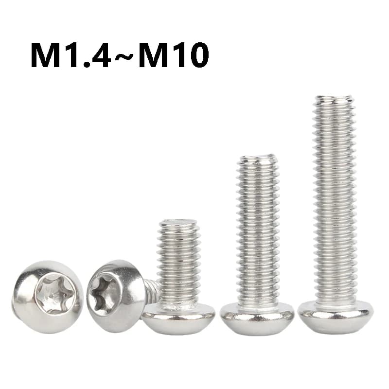 Viti a testa bombata Torx in acciaio inossidabile 304 M1.4 M1.6 M2 M2.5 M3 M4 M5 M6 M8 M10 per elettronica, stampanti 3D e riparazioni fai-da-te