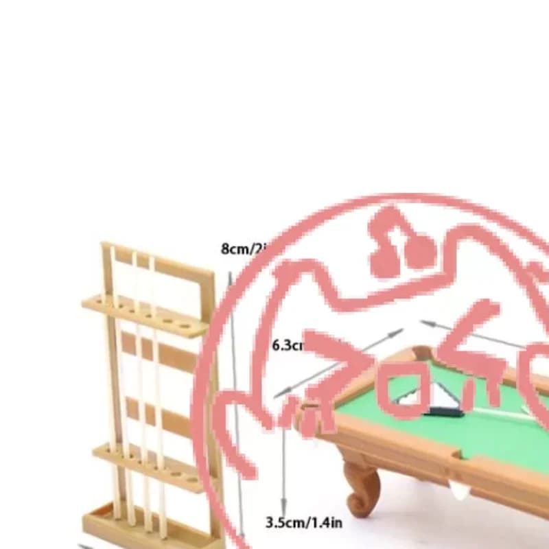 []1Set new Billiard Model With Cue Rack Pretend Play Accessory 1:12 Dollhouse Mini Pool Table Furniture Kit For Diorama Decor