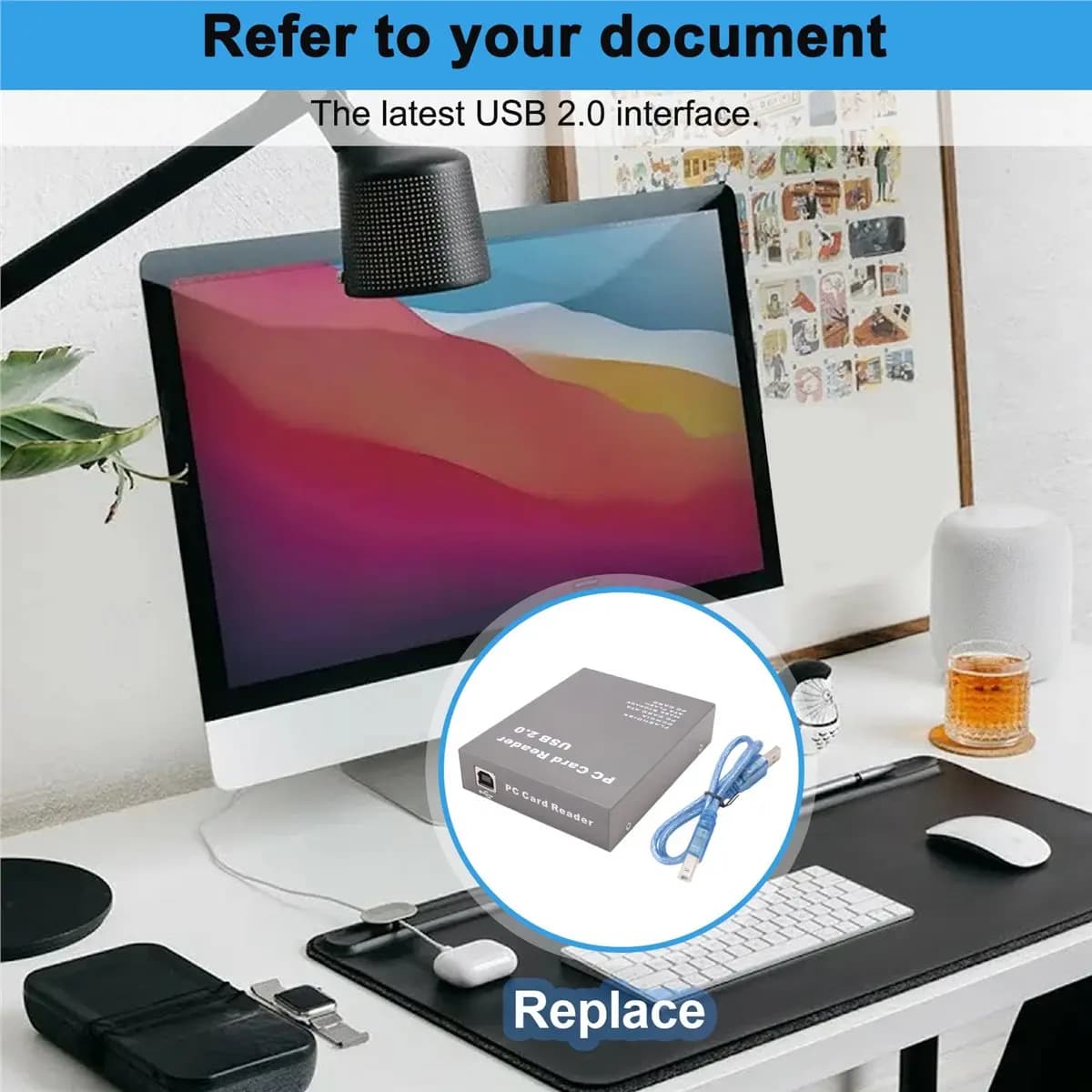 ABAN USB2.0 PCMCIA Card Reader Card Reader PC Card Reader USB 2.0 to PC PCMCIA Adapter Flash Disk Memory Card Reader