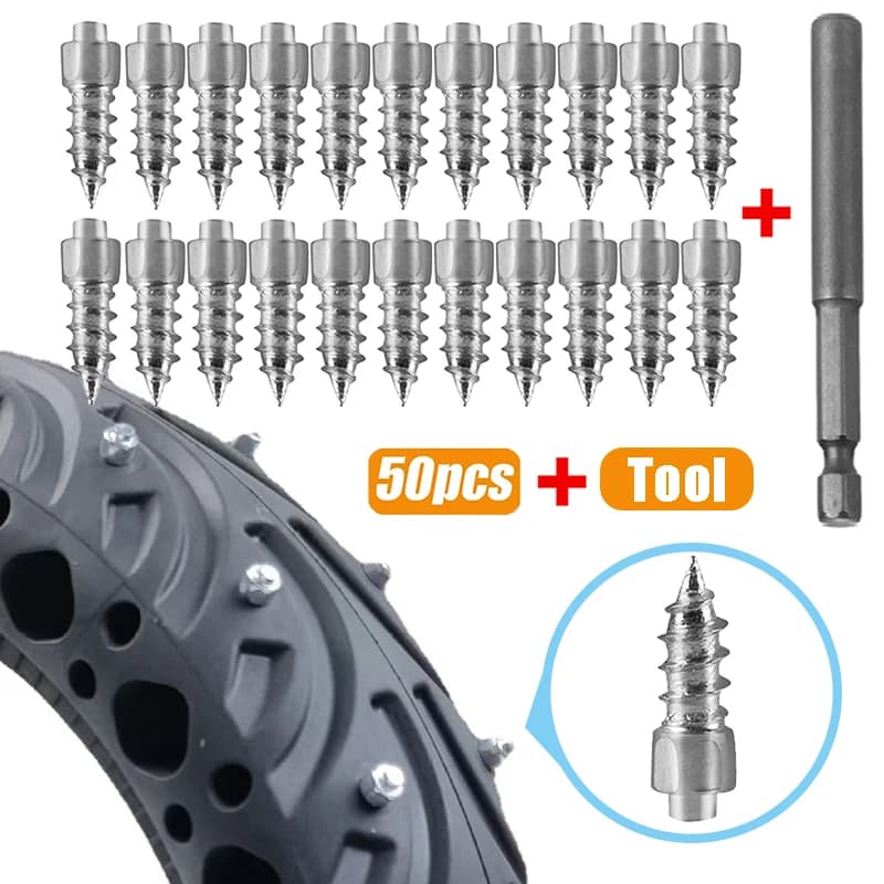 50-10 pezzi viti antiscivolo invernali chiodi con strumenti borchie per pneumatici per auto punte anticaduta antiscivolo pneumatici per ruote per auto moto bicicletta