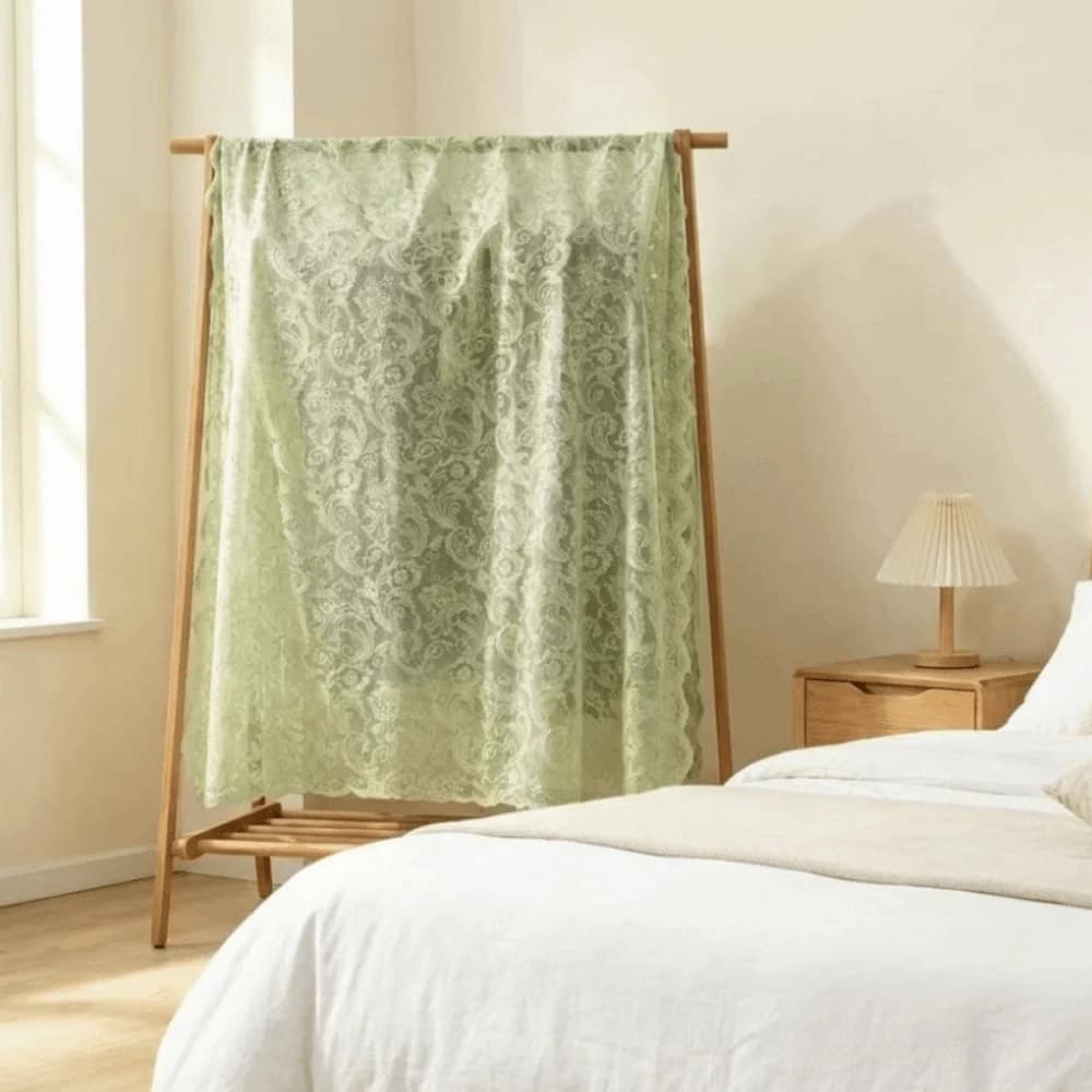 Lace Print Floor Clothes Hanger Dust Cover Dust-proof Polyester Fiber Lace Clothes Cover Moisture-proof Clothing Dust Cover
