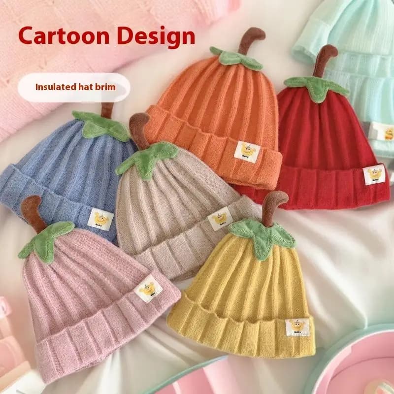 Cappello da zucca per bambini di Halloween Berretto da zucca per bambini infantile Cappello lavorato a maglia carino Berretto da neonato Baby Boy Girl 5M-3Y Berretto del Ringraziamento