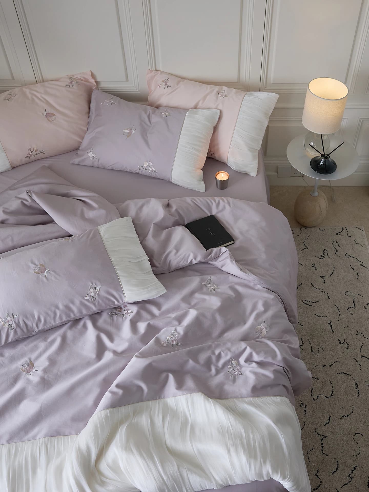 Princess Style Pure Cotton Long Velvet Embroidered Bedding Set Four Seasons Comforter Cover Sheet Beautiful Bed Linen Set
