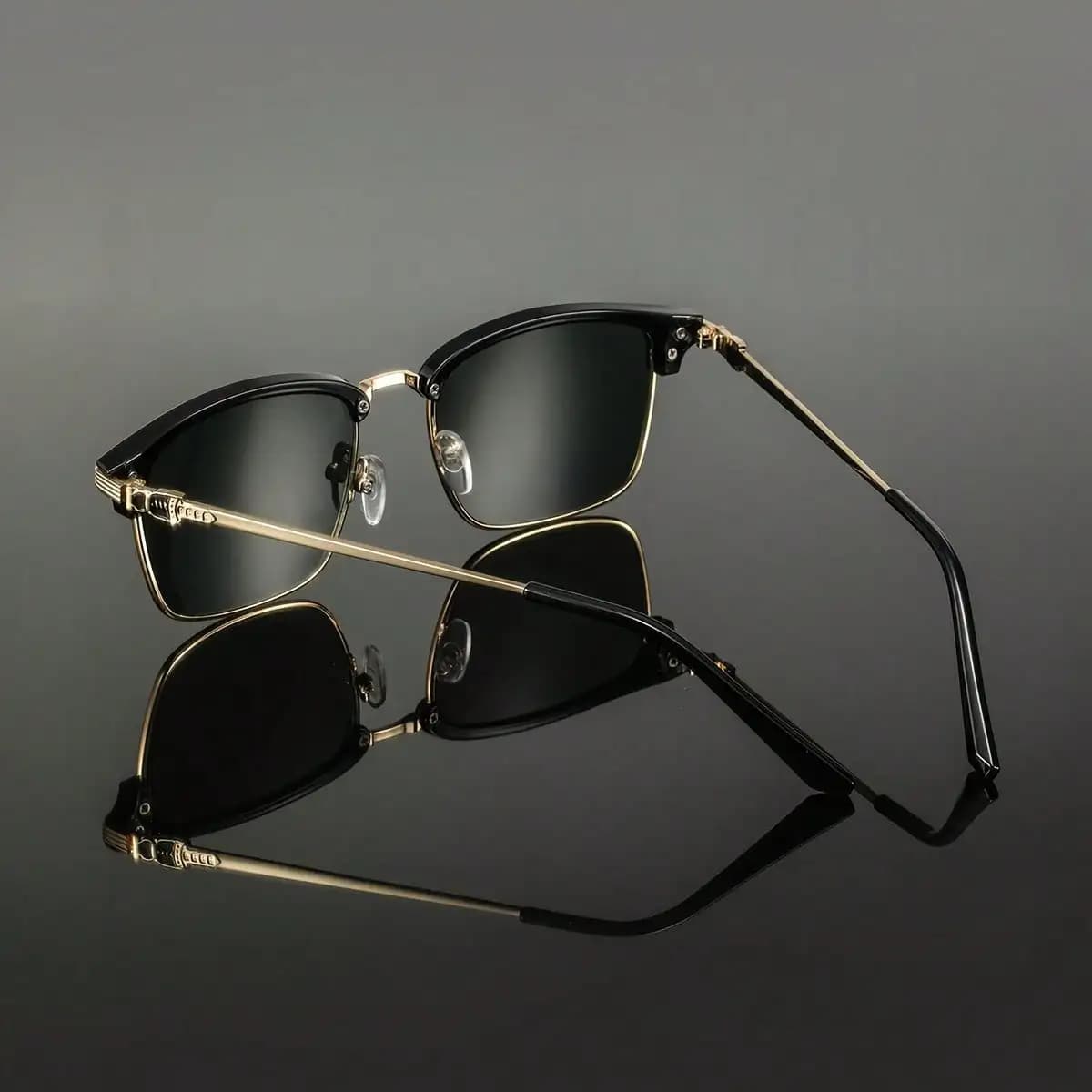 1 paio di montature da uomo in metallo e plastica, eleganti, semplici, casual, versatili, minimaliste, artistiche e alla moda.