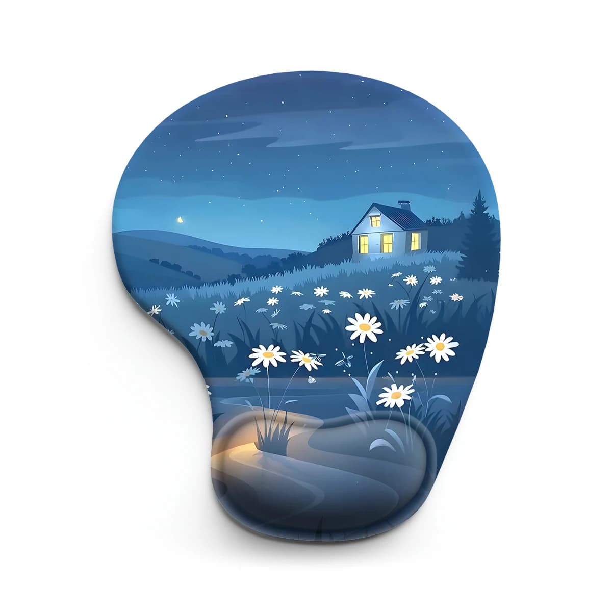 1pc romantico notte stellata mouse pad polso ergonomico morbido antiscivolo poggiapolsi supporto tappetino mouse per computer per PC da ufficio