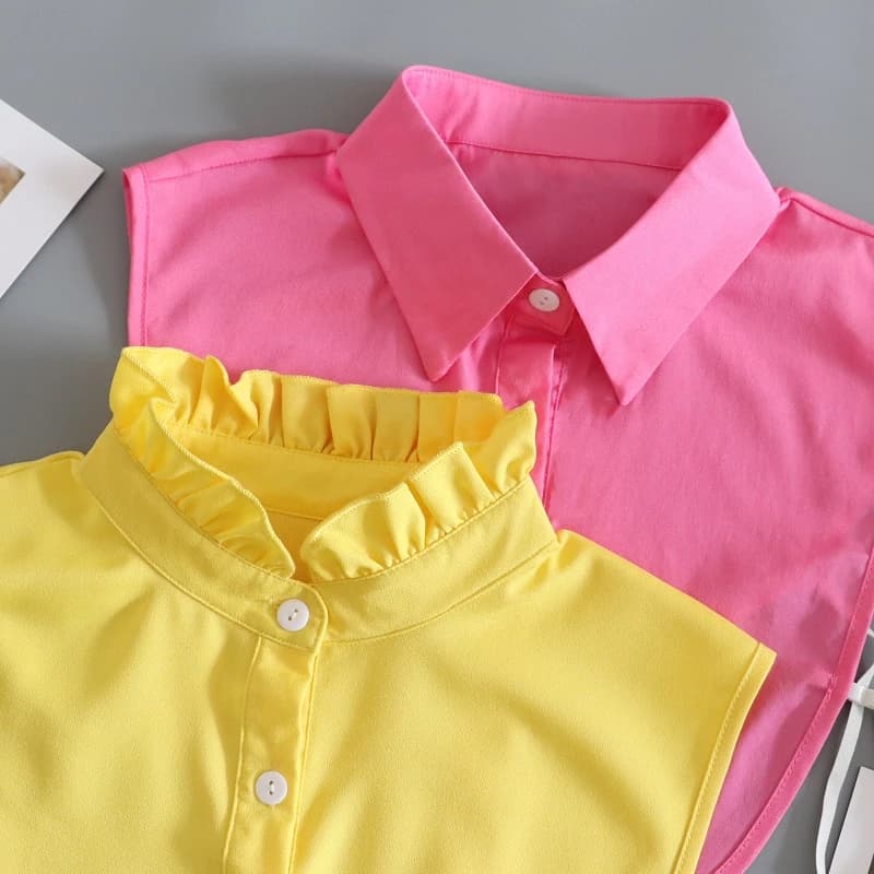 Colletto falso da donna bianco Vintage colletto staccabile da donna nero camicia da collo tinta unita colletto falso accessori di abbigliamento