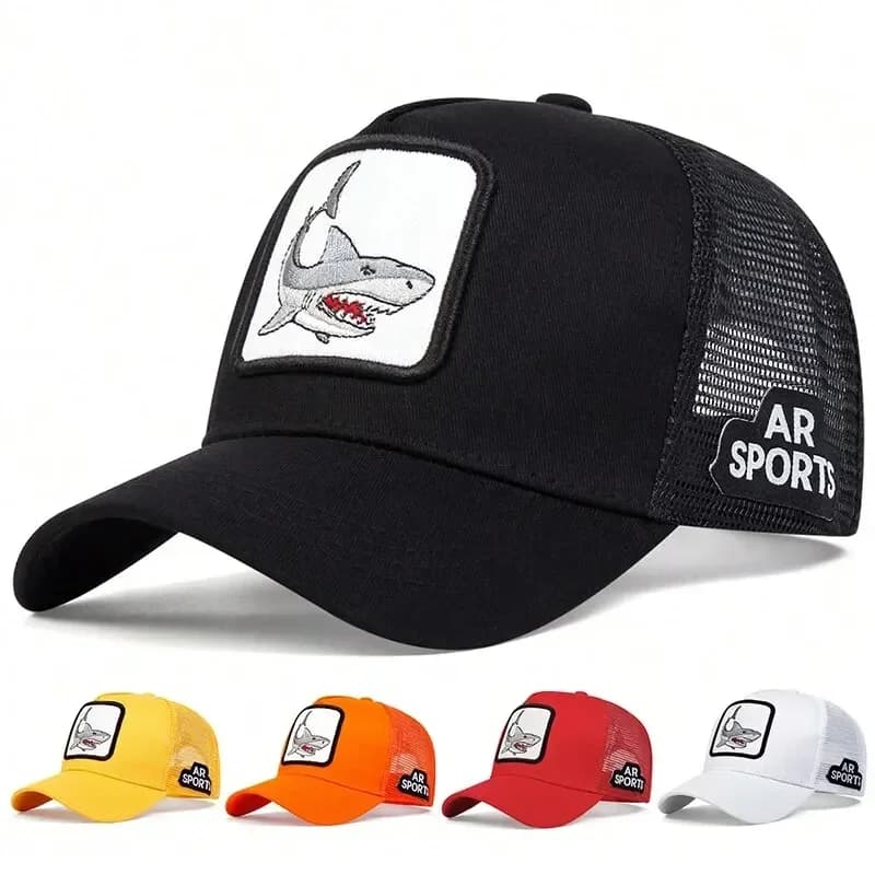 Cappello da gallo in rete con ricamo animale berretto da baseball per animali maschile e femminile berretto da anatra hip-hop adatto per visiera da pesca sportiva all'aria aperta