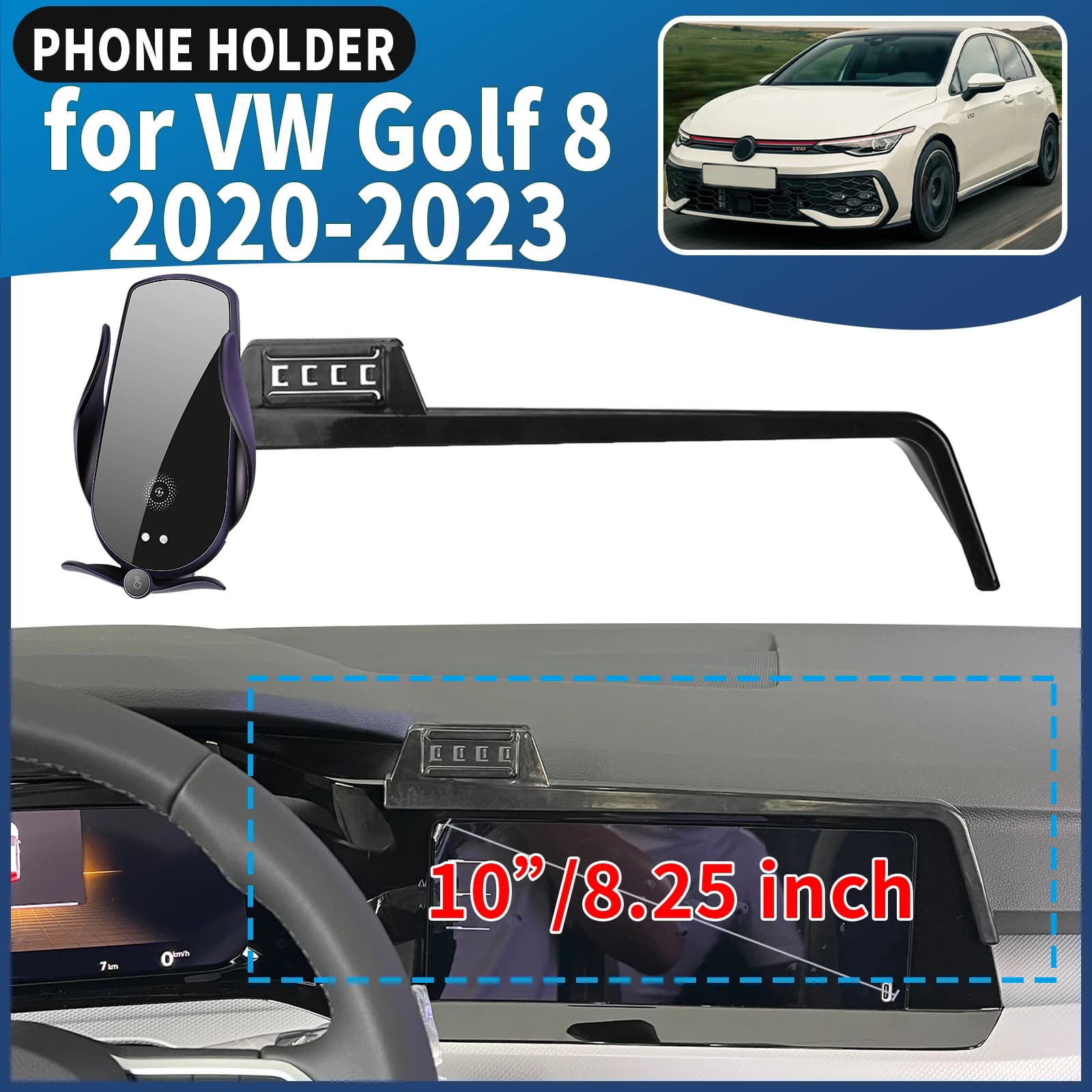 Measuring for VW Golf 8 MK8 2020 2021 2022 2023 Car phone support Vehicle specific GPS navigation support Easy installation accessories