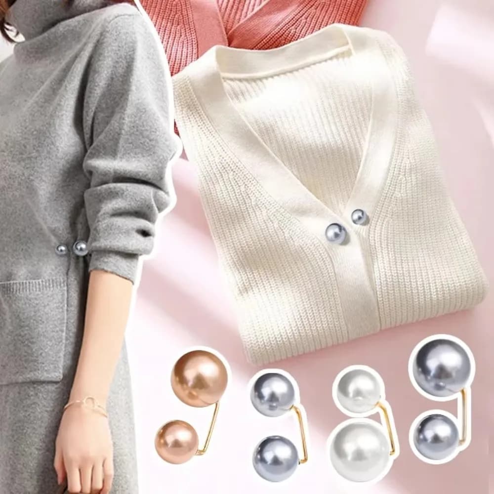 3/6/8 pezzi accessori di abbigliamento spilla di perle staccabile doppia testa pin clip in vita accessorio di gioielli pantaloni multifunzionali pin