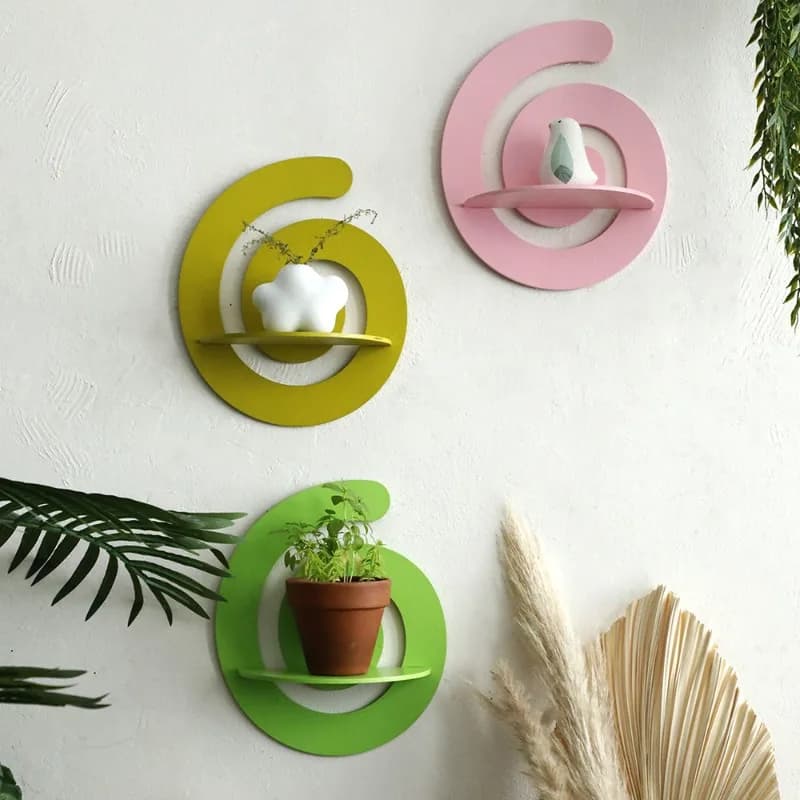 1pcs Irregular Geometric Crystal Wall Shelf Minimalist Home Decor Living Room Bedroom Wall Hanging Organizer Storage Rack