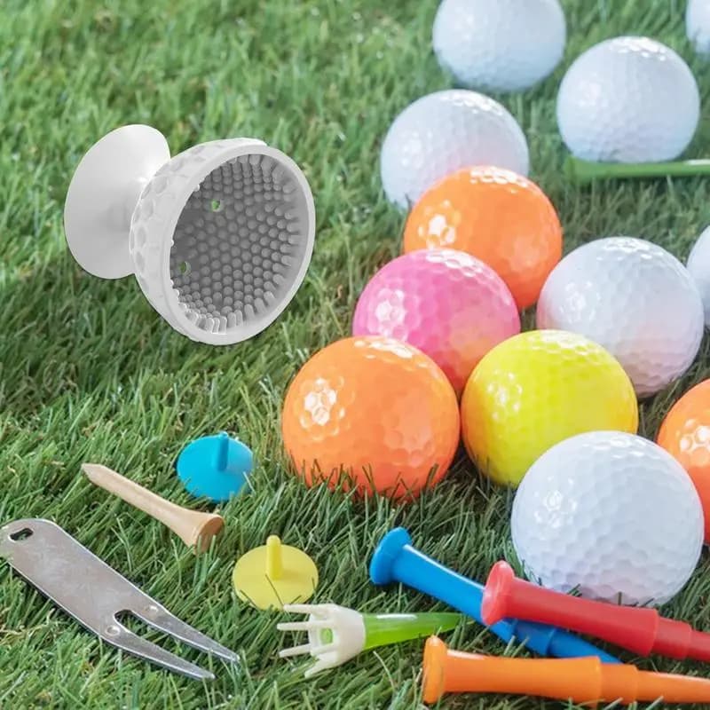 Detergente per palline da golf Fondo a ventosa Rondella per palline da golf in silicone morbido Accessori da golf portatili Spazzola per pulizia multifunzionale