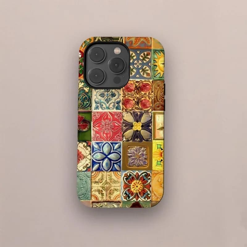 Funky Tile Aesthetic Ful Magnetic Phone Case for IPHONE 17 1615 14 13 12 11 PRO MAX Plus 16e Hard TPU Double-layer Back Cover