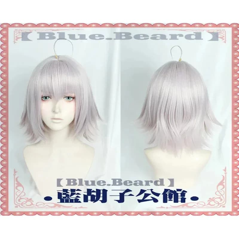Fate/Grand Orde FGO d''' Parrucca di capelli bianchi misti Jeanne d'Arc Copricapo Copricapo Alter Costume cosplay Puntellix;3,v'6.f;9,