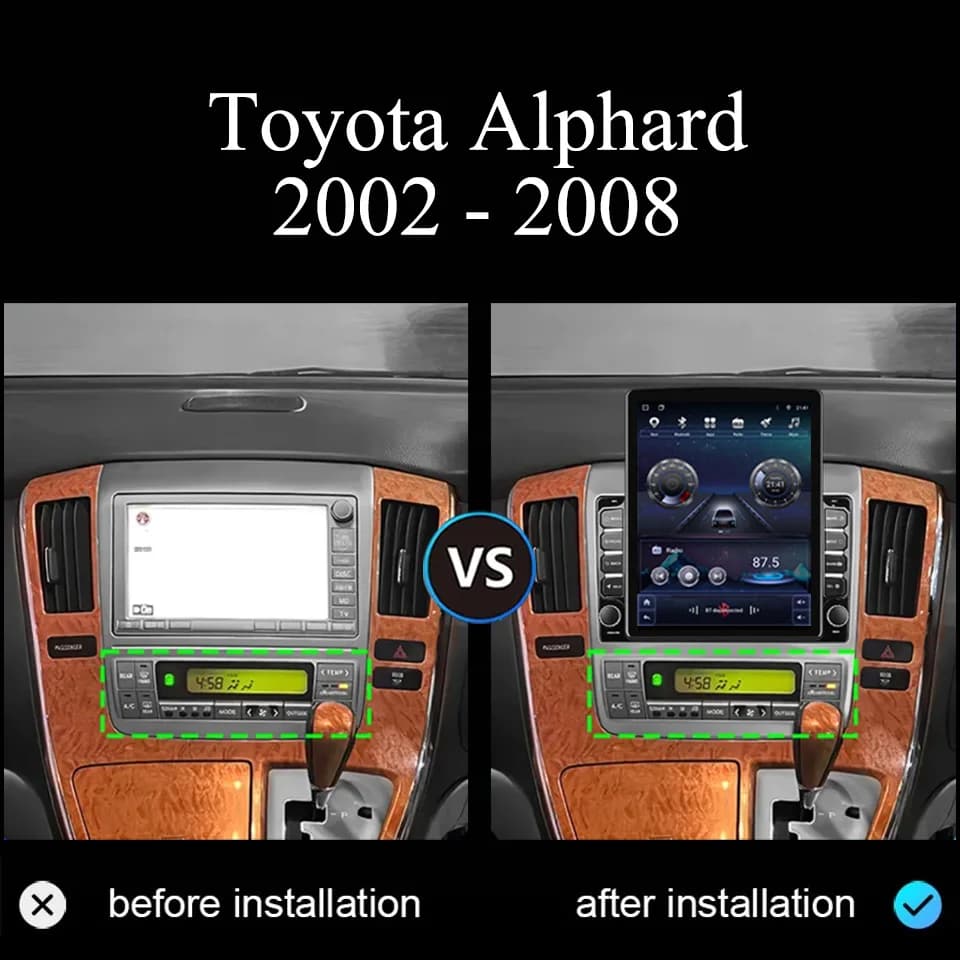 9.7 "Android 14.0 Auto Autoradio Stereo Video Audio Lettore A/V DVD Cassetta Per Toyota Alphard 2002 - 2008 Carplay Auto RDS DSP