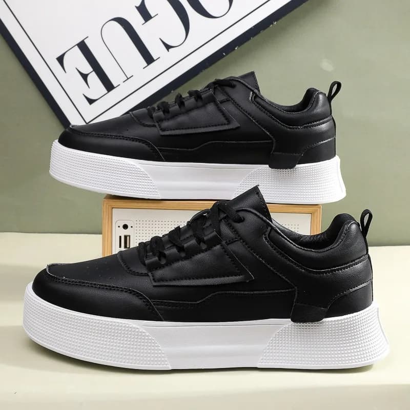 Men's Sneakers Fashion Leather Casual Shoes Youth Student Skateboard Shoe Platform Vulcanzed Shoes for Men Luxury Tennis Shoes