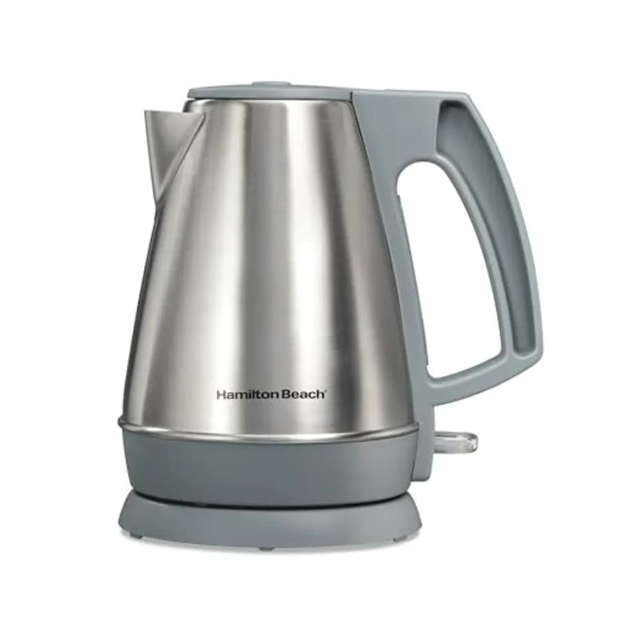 Bollitore elettrico da 1 litro, scaldacqua e riscaldatore, 1500 Watt, interno senza BPA, servizio senza fili, spegnimento automatico e funzione Boil-D